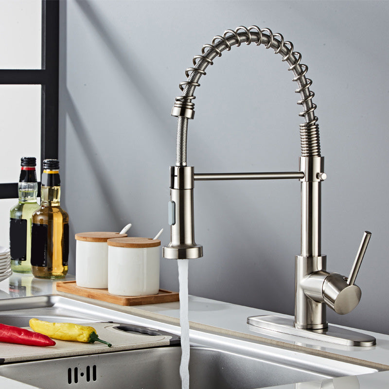Avtoit | Glam Basin Faucet Brass Lever Handles Spring Neck Three-Function Bathroom Sink Tap