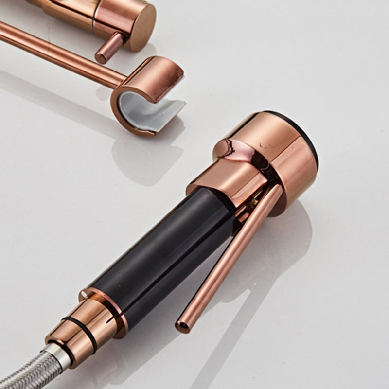 Avtoit | Glam Basin Faucet Brass Lever Handles Spring Neck Three-Function Bathroom Sink Tap