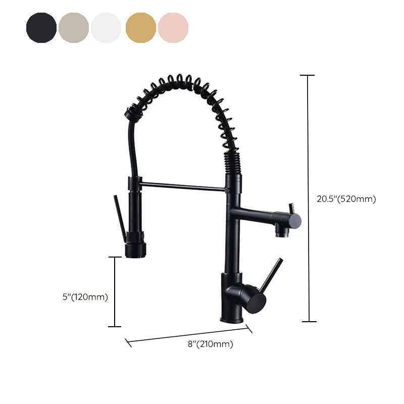 Avtoit | Glam Basin Faucet Brass Lever Handles Spring Neck Three-Function Bathroom Sink Tap