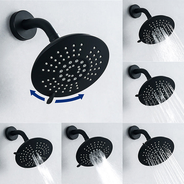Avtoit | Round Fixed Shower Head Matte Black 5 Spray Patterns Wall Mounted Shower Head