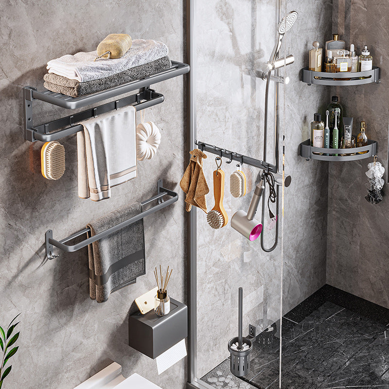 Avtoit | Modern Bathroom Accessories Hardware Set Gray Towel Bar Bathroom Shelf Bathroom Hardware Set
