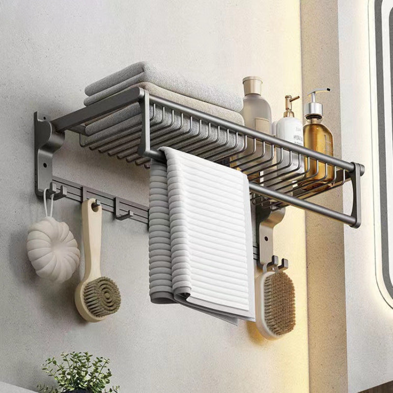 Avtoit | Matt gray bathroom accessory set bathroom shelf/towel holder & paper holder included