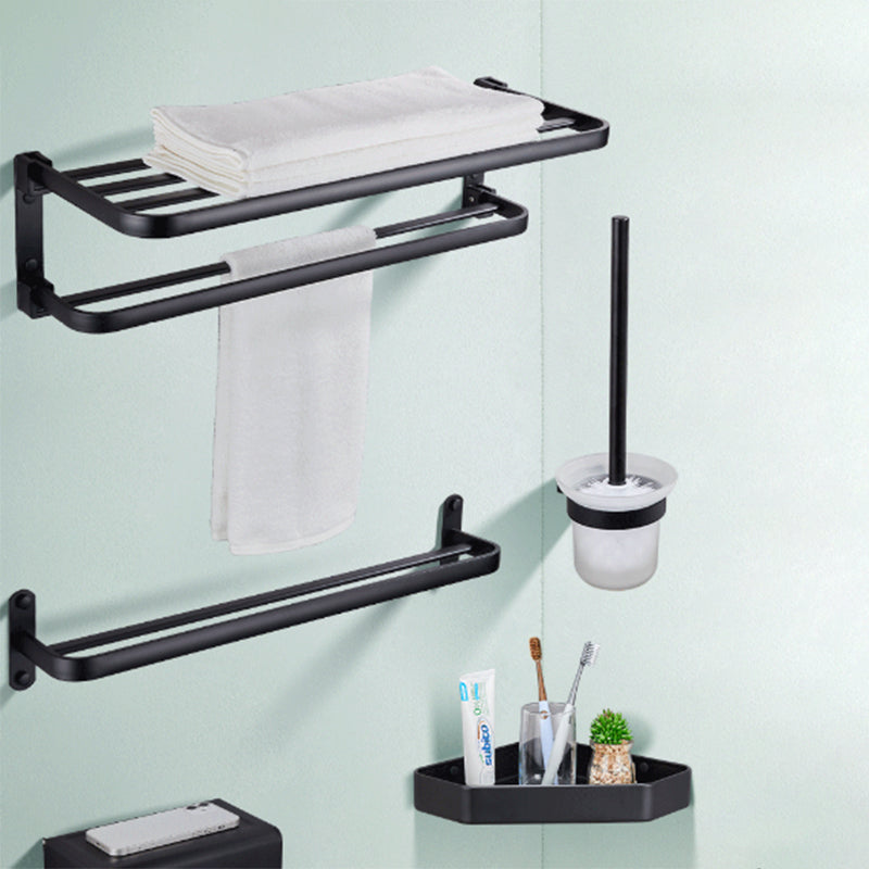 Avtoit | Modern Bathroom Accessory Set Matte Black/Grey Bathroom Shelf/Towel Holder & Paper Holder