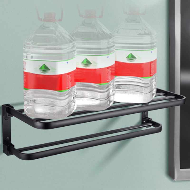 Avtoit | Modern Bathroom Accessory Set Matte Black/Grey Bathroom Shelf/Towel Holder & Paper Holder