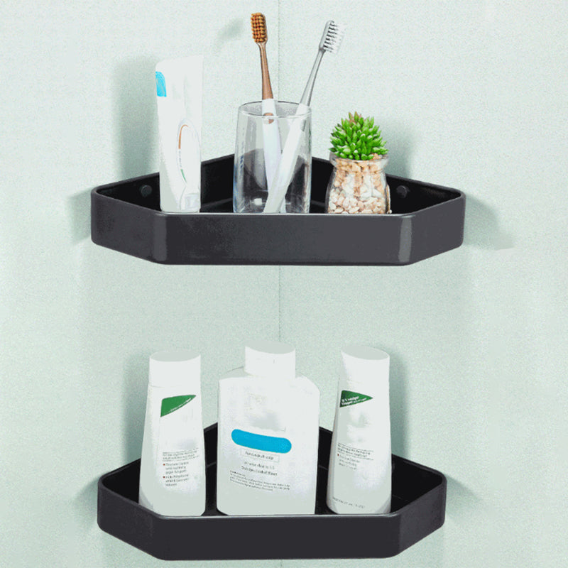 Avtoit | Modern Bathroom Accessory Set Matte Black/Grey Bathroom Shelf/Towel Holder & Paper Holder