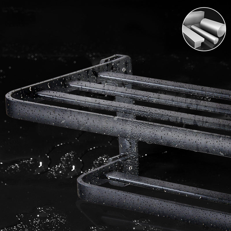 Avtoit | Modern Bathroom Accessory Set Matte Black/Grey Bathroom Shelf/Towel Holder & Paper Holder