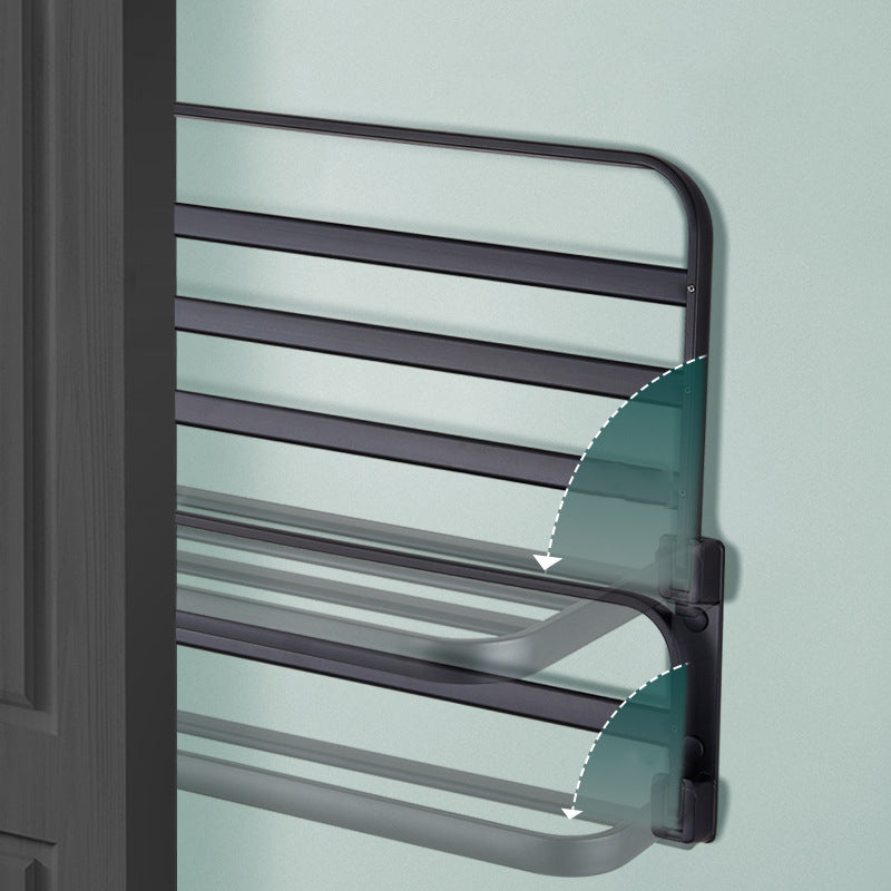 Avtoit | Modern Bathroom Accessory Set Matte Black/Grey Bathroom Shelf/Towel Holder & Paper Holder