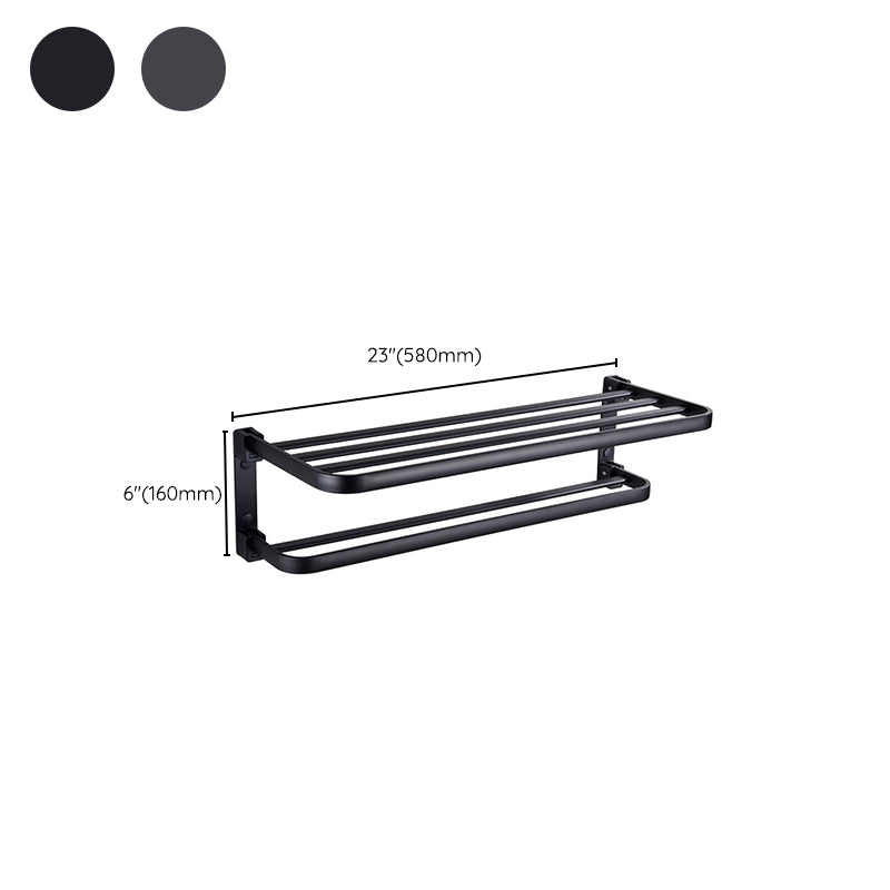 Avtoit | Modern Bathroom Accessory Set Matte Black/Grey Bathroom Shelf/Towel Holder & Paper Holder