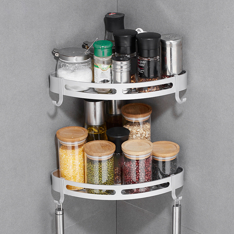 Avtoit | Modern Aluminum Bathroom Accessory Set Black/ Silver Bathroom Shelf