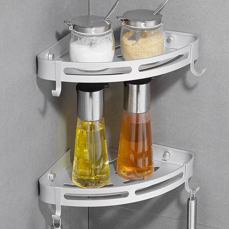 Avtoit | Modern Aluminum Bathroom Accessory Set Black/ Silver Bathroom Shelf