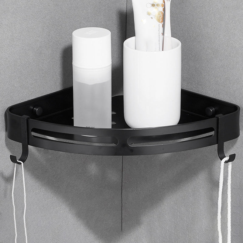 Avtoit | Modern Aluminum Bathroom Accessory Set Black/ Silver Bathroom Shelf