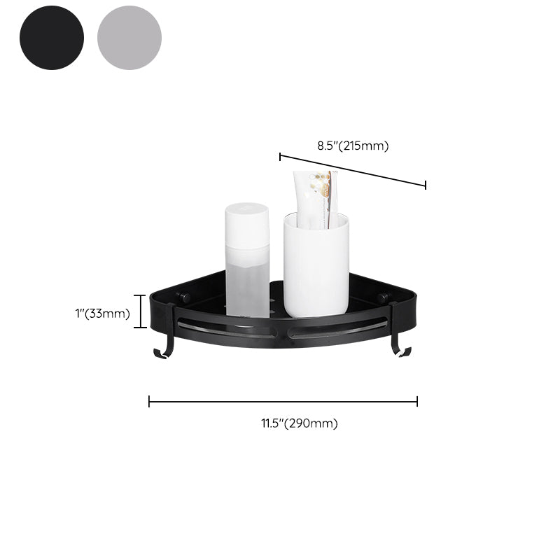 Avtoit | Modern Aluminum Bathroom Accessory Set Black/ Silver Bathroom Shelf