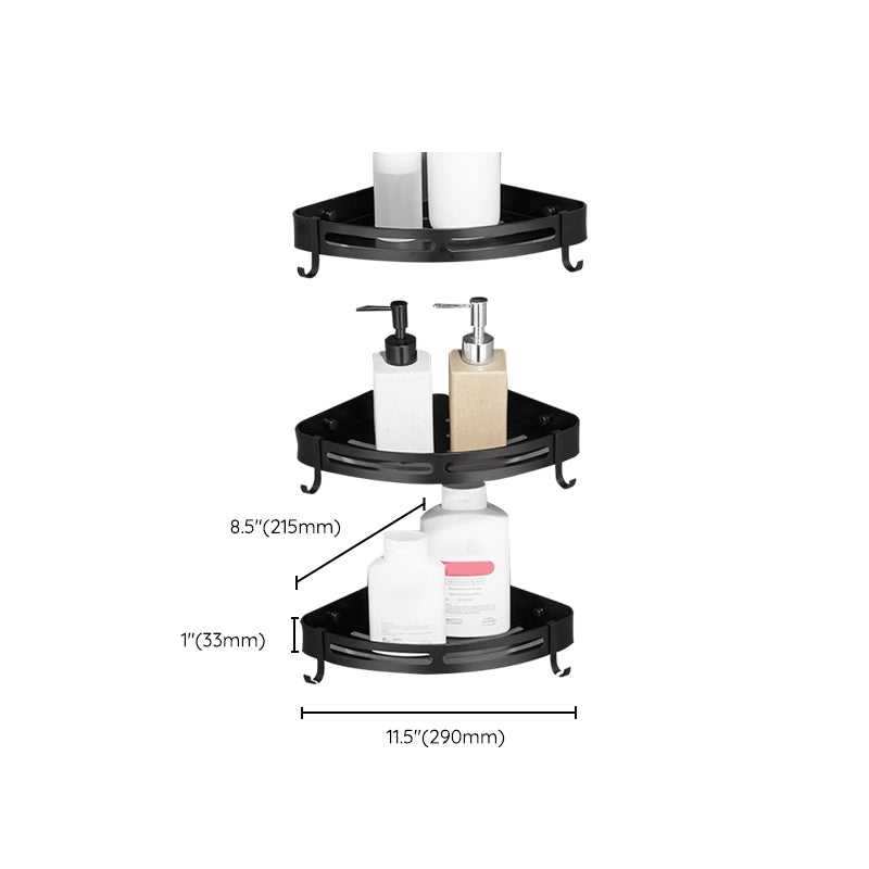 Avtoit | Modern Aluminum Bathroom Accessory Set Black/ Silver Bathroom Shelf