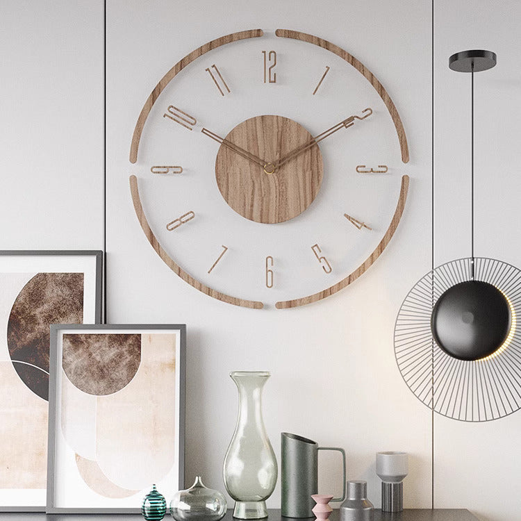 Avtoit | WoodCraft | Nordic Solid Wood Wall Clock – Minimalist Silent Timepiece