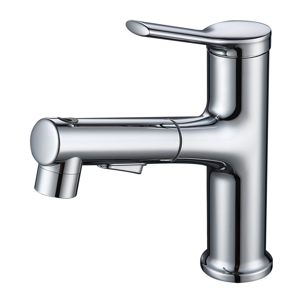 Avtoit | Modern Sink Faucet Copper Single Handle Low Arc Pull-Out Sink Faucet