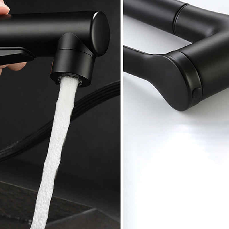 Avtoit | Modern Sink Faucet Copper Single Handle Low Arc Pull-Out Sink Faucet