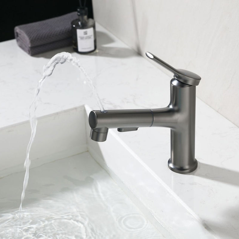 Avtoit | Modern Sink Faucet Copper Single Handle Low Arc Pull-Out Sink Faucet