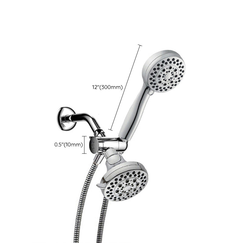 Avtoit | Silver Dual Shower Head Round Rainfall Wall-Mounted Shower Head