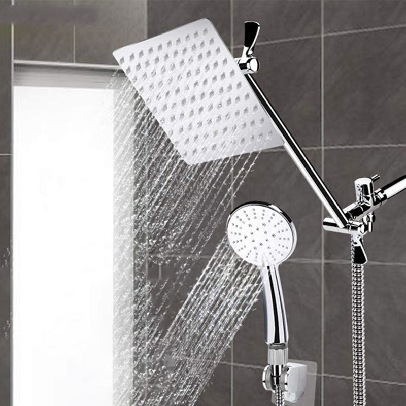 Avtoit | Modern Style Dual Showerhead 9-Spray Silver Wall-Mounted Showerhead