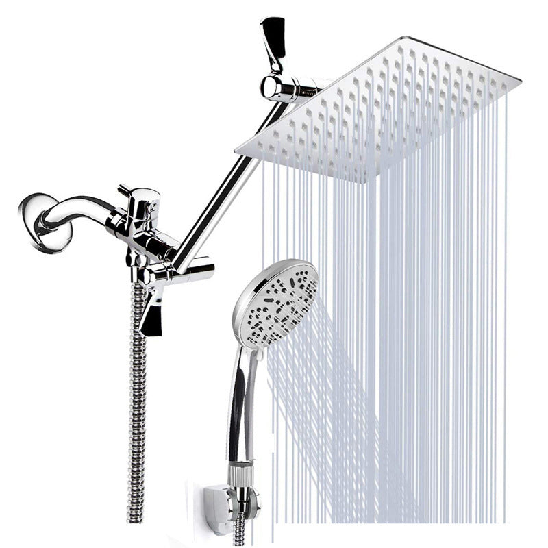 Avtoit | Modern Style Dual Showerhead 9-Spray Silver Wall-Mounted Showerhead