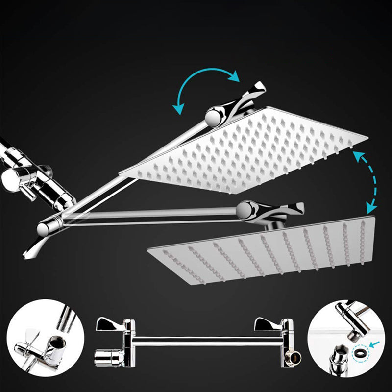 Avtoit | Modern Style Dual Showerhead 9-Spray Silver Wall-Mounted Showerhead