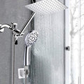 Avtoit | Modern Style Dual Showerhead 9-Spray Silver Wall-Mounted Showerhead