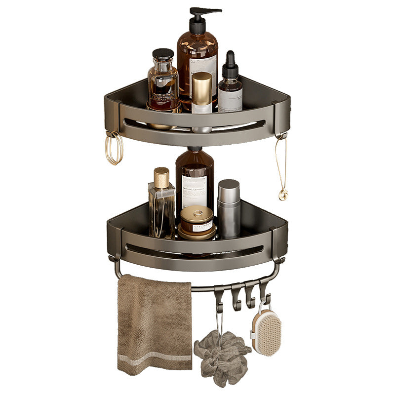 Avtoit | Contemporary Aluminum Bathroom Accessory Set Gray Bath Shelf