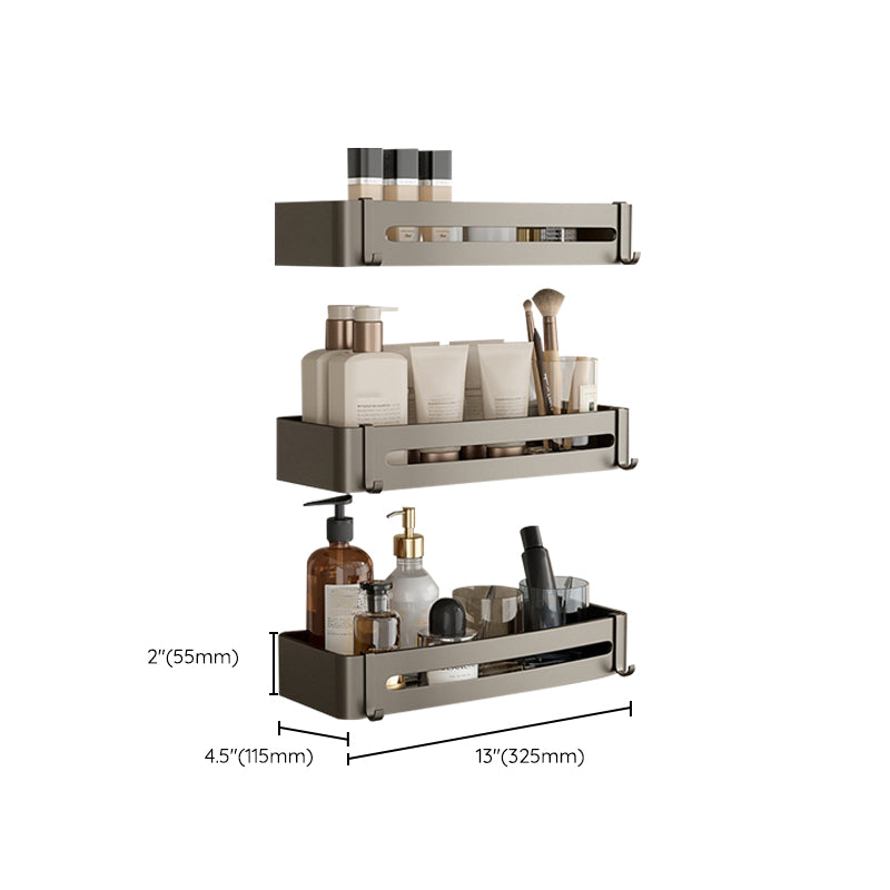 Avtoit | Contemporary Aluminum Bathroom Accessory Set Gray Bath Shelf