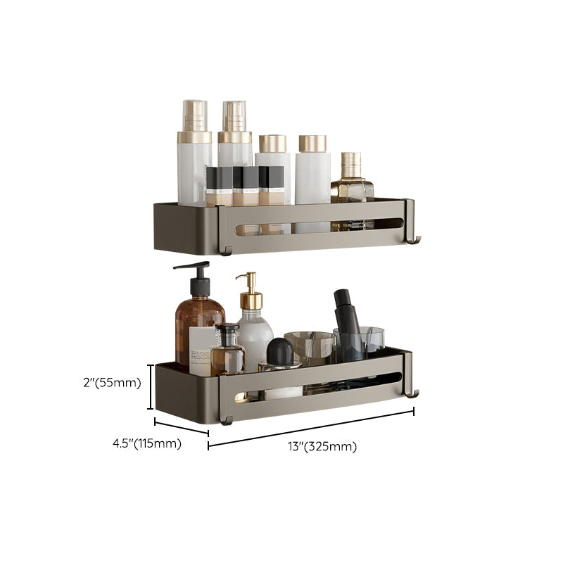 Avtoit | Contemporary Aluminum Bathroom Accessory Set Gray Bath Shelf