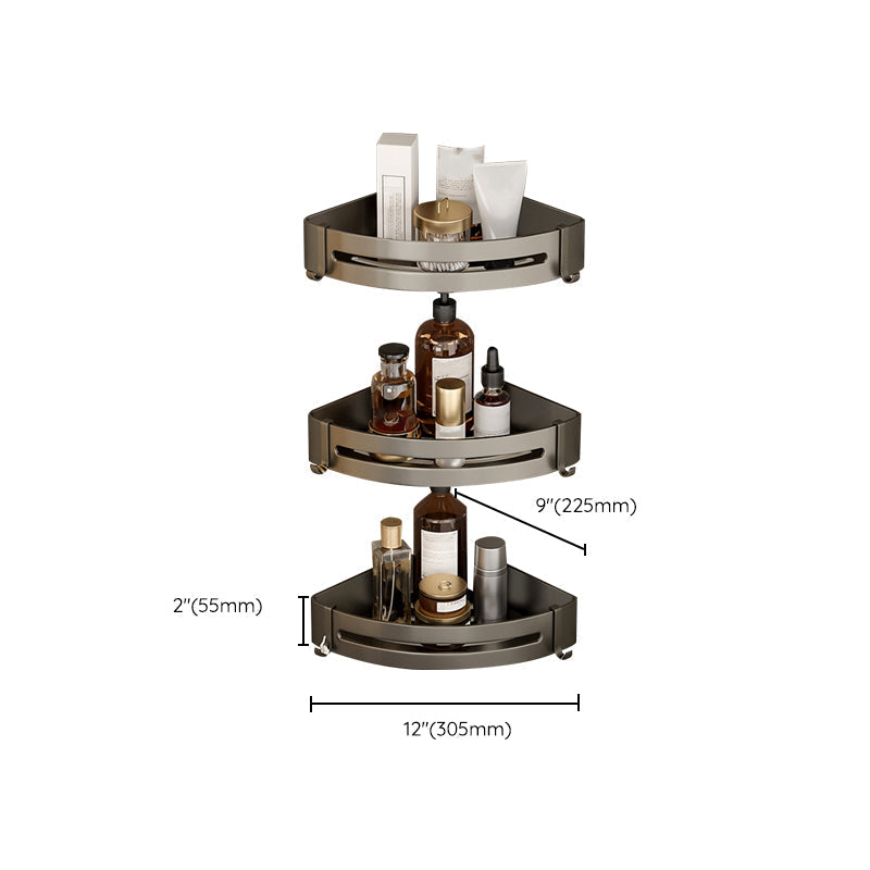 Avtoit | Contemporary Aluminum Bathroom Accessory Set Gray Bath Shelf