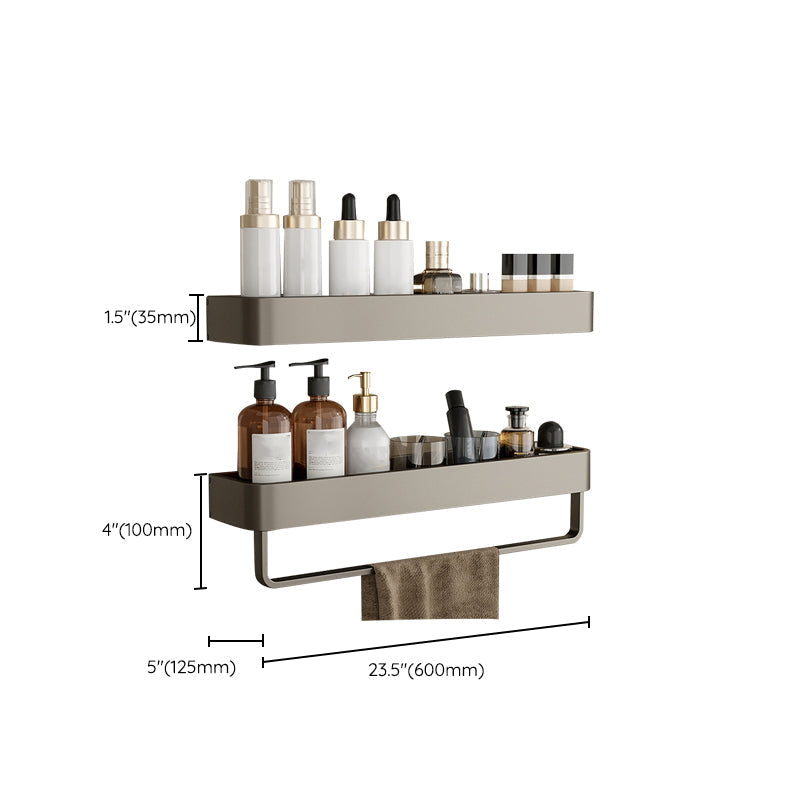Avtoit | Contemporary Aluminum Bathroom Accessory Set Gray Bath Shelf