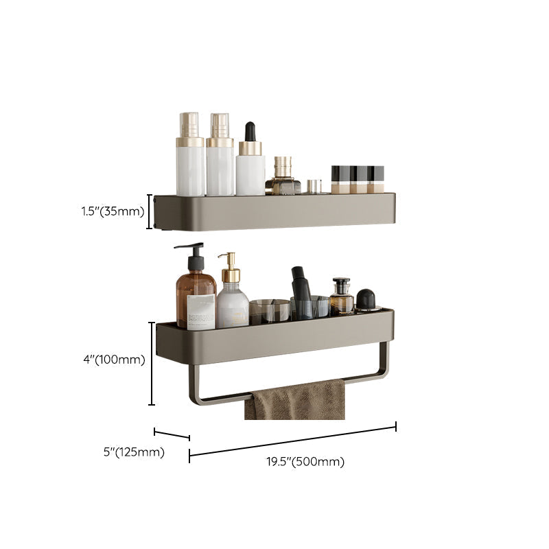 Avtoit | Contemporary Aluminum Bathroom Accessory Set Gray Bath Shelf