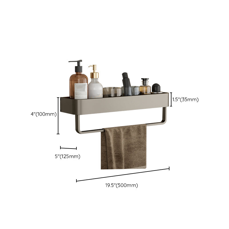 Avtoit | Contemporary Aluminum Bathroom Accessory Set Gray Bath Shelf