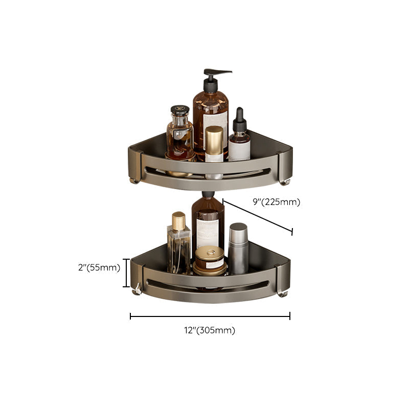 Avtoit | Contemporary Aluminum Bathroom Accessory Set Gray Bath Shelf
