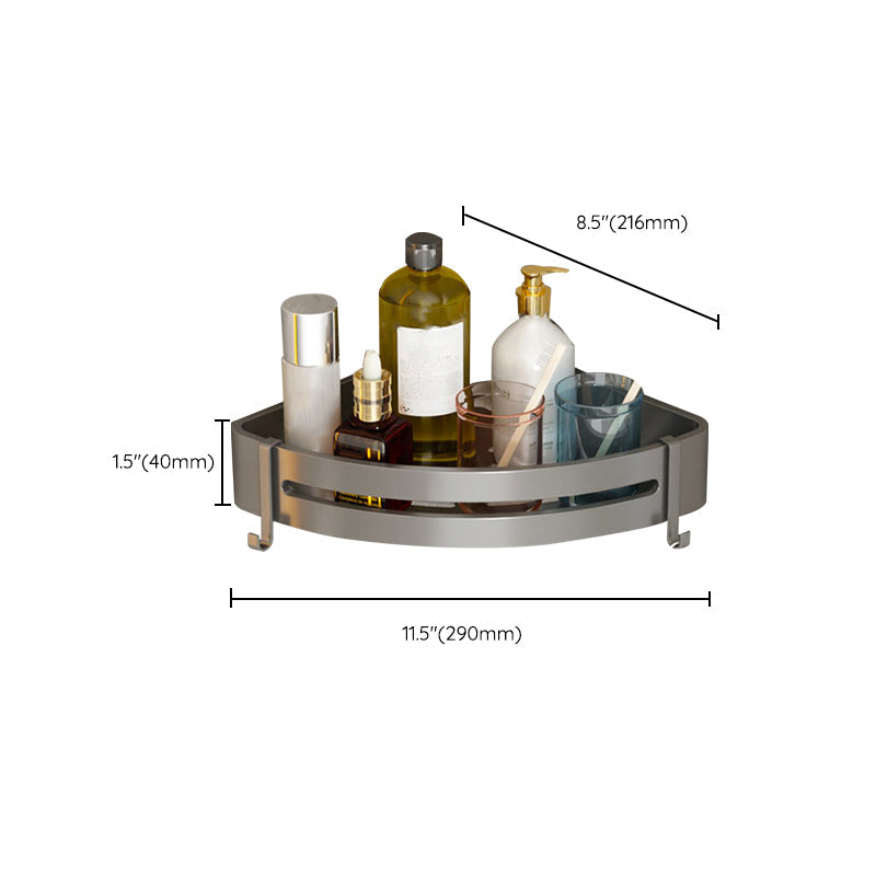 Avtoit | Contemporary Aluminum Bathroom Accessory Set Gray Bath Shelf