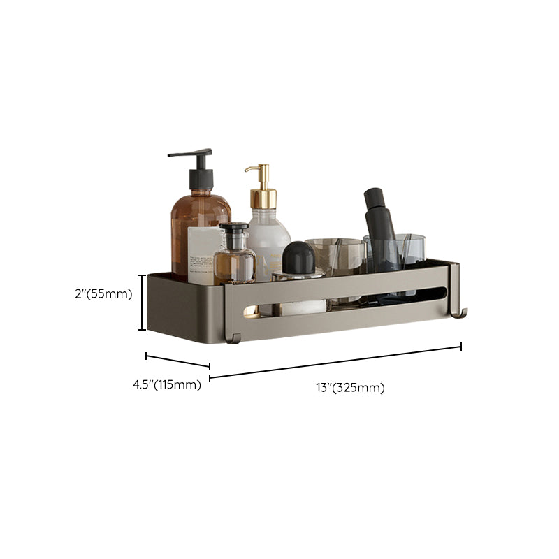 Avtoit | Contemporary Aluminum Bathroom Accessory Set Gray Bath Shelf
