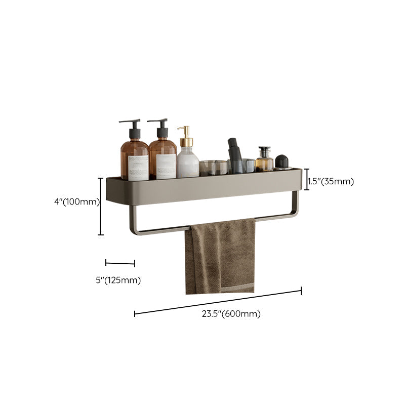 Avtoit | Contemporary Aluminum Bathroom Accessory Set Gray Bath Shelf