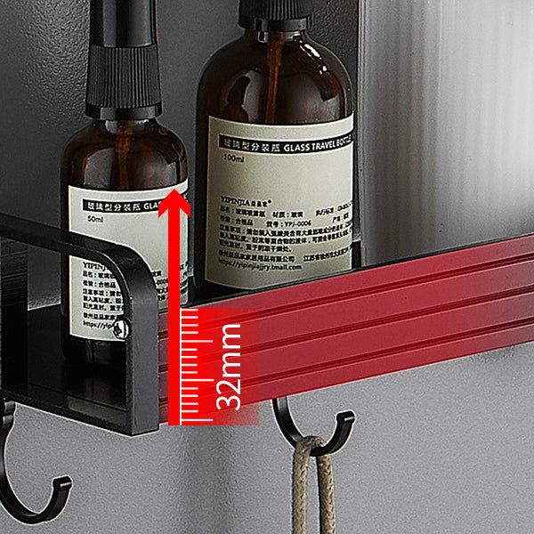 Avtoit | Black / Silver Bathroom Accessories Aluminum Hardware Set Bathroom Shelf