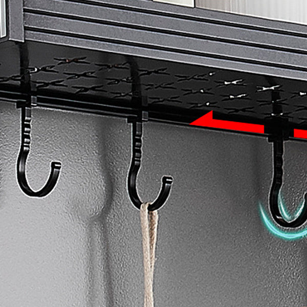 Avtoit | Black / Silver Bathroom Accessories Aluminum Hardware Set Bathroom Shelf