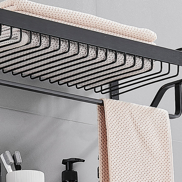 Avtoit | Black / Silver Bathroom Accessories Aluminum Hardware Set Bathroom Shelf