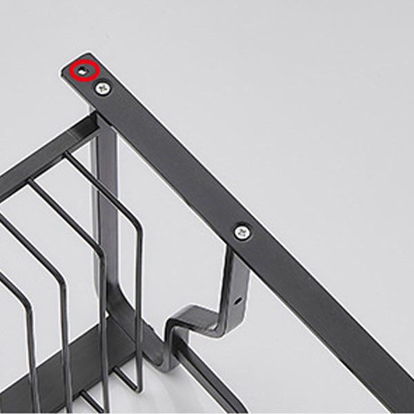 Avtoit | Black / Silver Bathroom Accessories Aluminum Hardware Set Bathroom Shelf