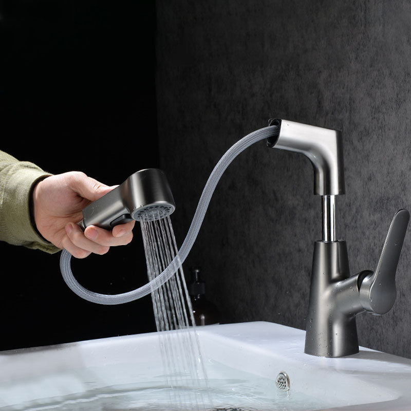 Avtoit | Modern Sink Faucet Copper Single Handle Low Arc Pull-Out Sink Faucet