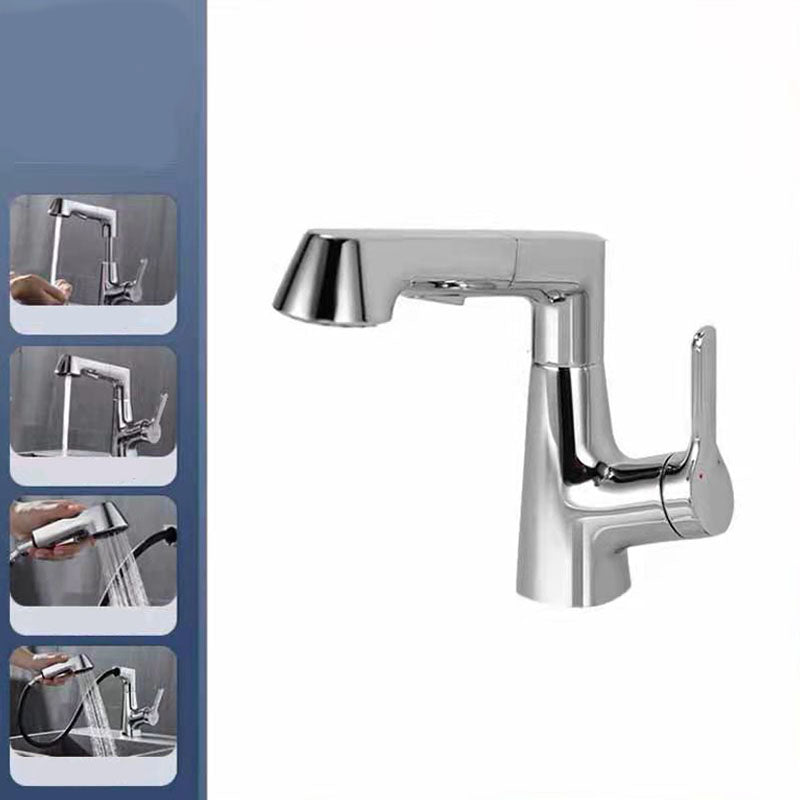 Avtoit | Modern Sink Faucet Copper Single Handle Low Arc Pull-Out Sink Faucet