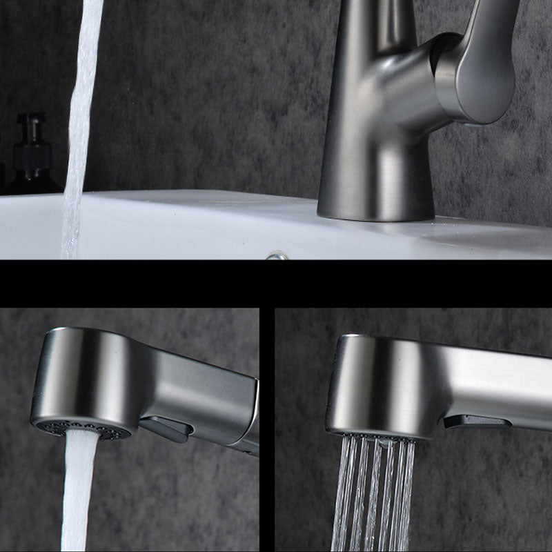 Avtoit | Modern Sink Faucet Copper Single Handle Low Arc Pull-Out Sink Faucet
