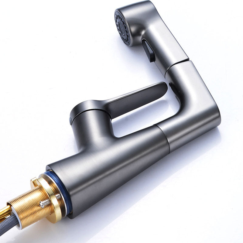 Avtoit | Modern Sink Faucet Copper Single Handle Low Arc Pull-Out Sink Faucet