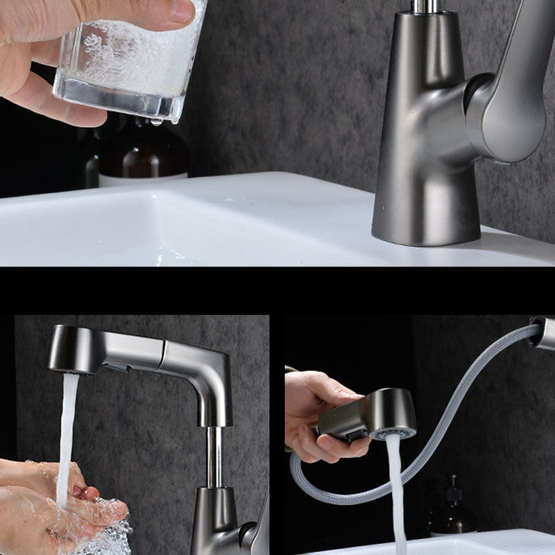 Avtoit | Modern Sink Faucet Copper Single Handle Low Arc Pull-Out Sink Faucet