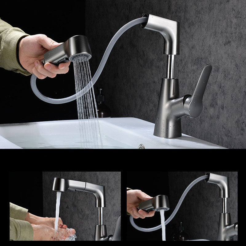 Avtoit | Modern Sink Faucet Copper Single Handle Low Arc Pull-Out Sink Faucet