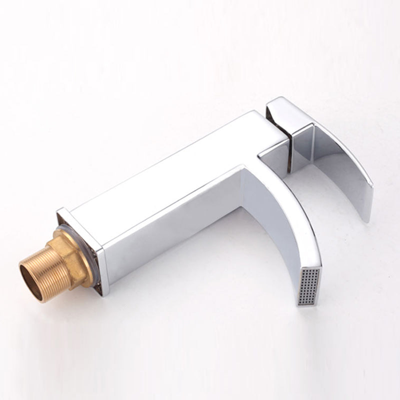 Avtoit | Cubic Chrome Bathroom Faucet Low Arc Single Lever Basin Faucet