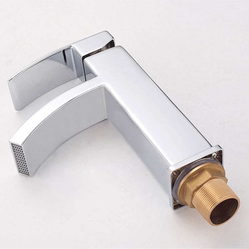 Avtoit | Cubic Chrome Bathroom Faucet Low Arc Single Lever Basin Faucet