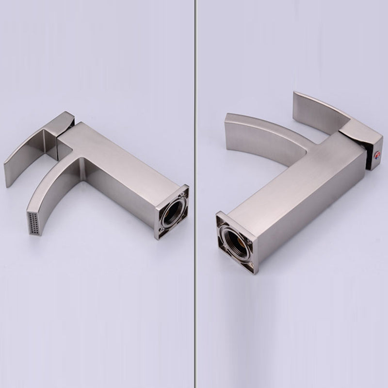 Avtoit | Cubic Chrome Bathroom Faucet Low Arc Single Lever Basin Faucet